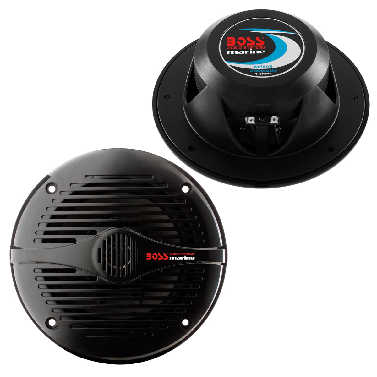 6.5 2-Way 200W Marine Boat Speakers Water Resistant Black N427