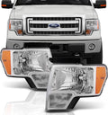 2009-2014 Ford F150 Pickup Headlights Headlamps Assembly Pair Set G5342
