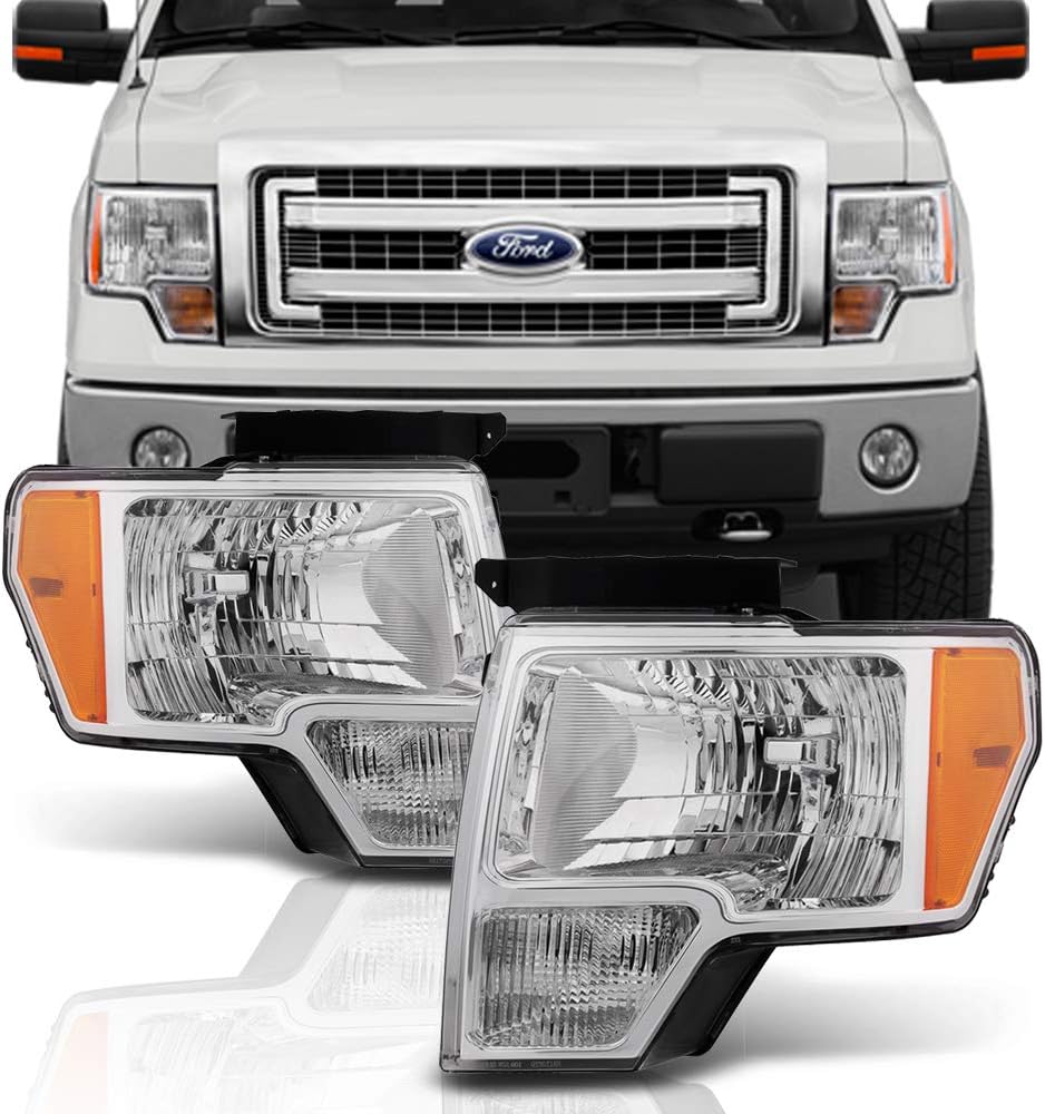 2009-2014 Ford F150 Pickup Headlights Headlamps Assembly Pair Set G5342