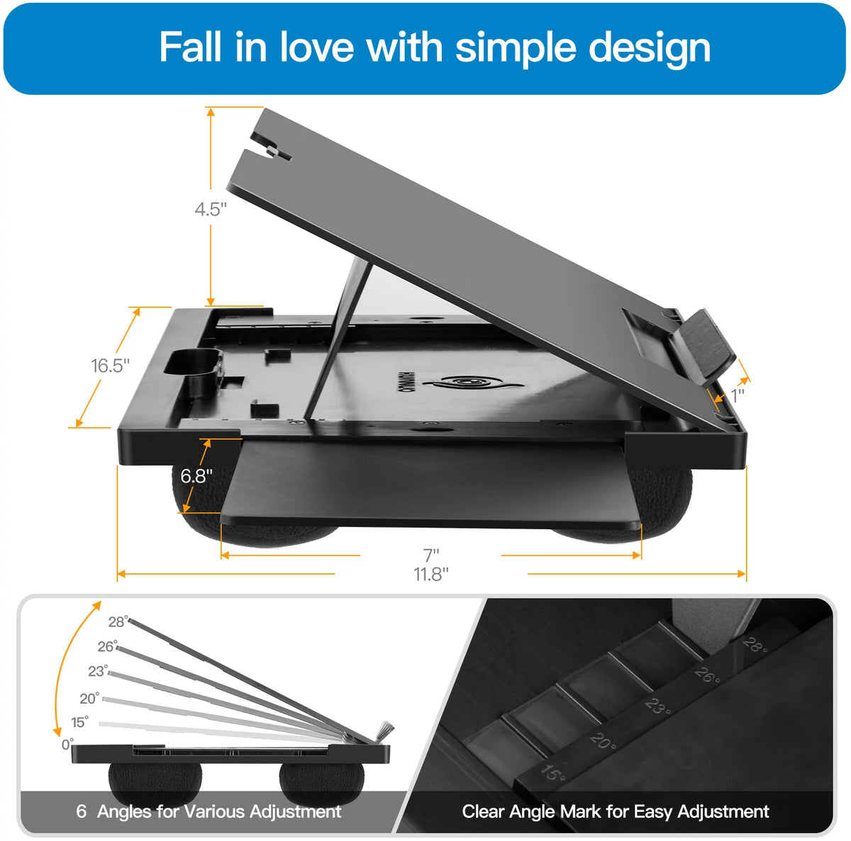 Portable Laptop Lap Desk with Detachable Mouse Pad Tray O494