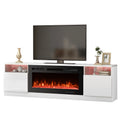 White 70'' TV Stand with 36'' Electric Fireplace J162612