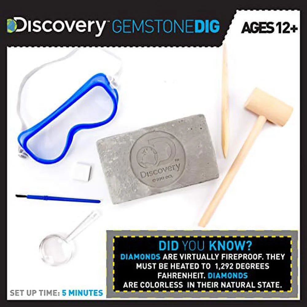 Gemstone Dig Stem Science Kit, Excavate 11 Real Gemstones U9794