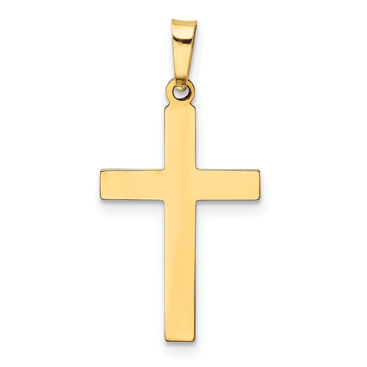 14K Yellow Gold Hollow Cross Pendant Charm S3548