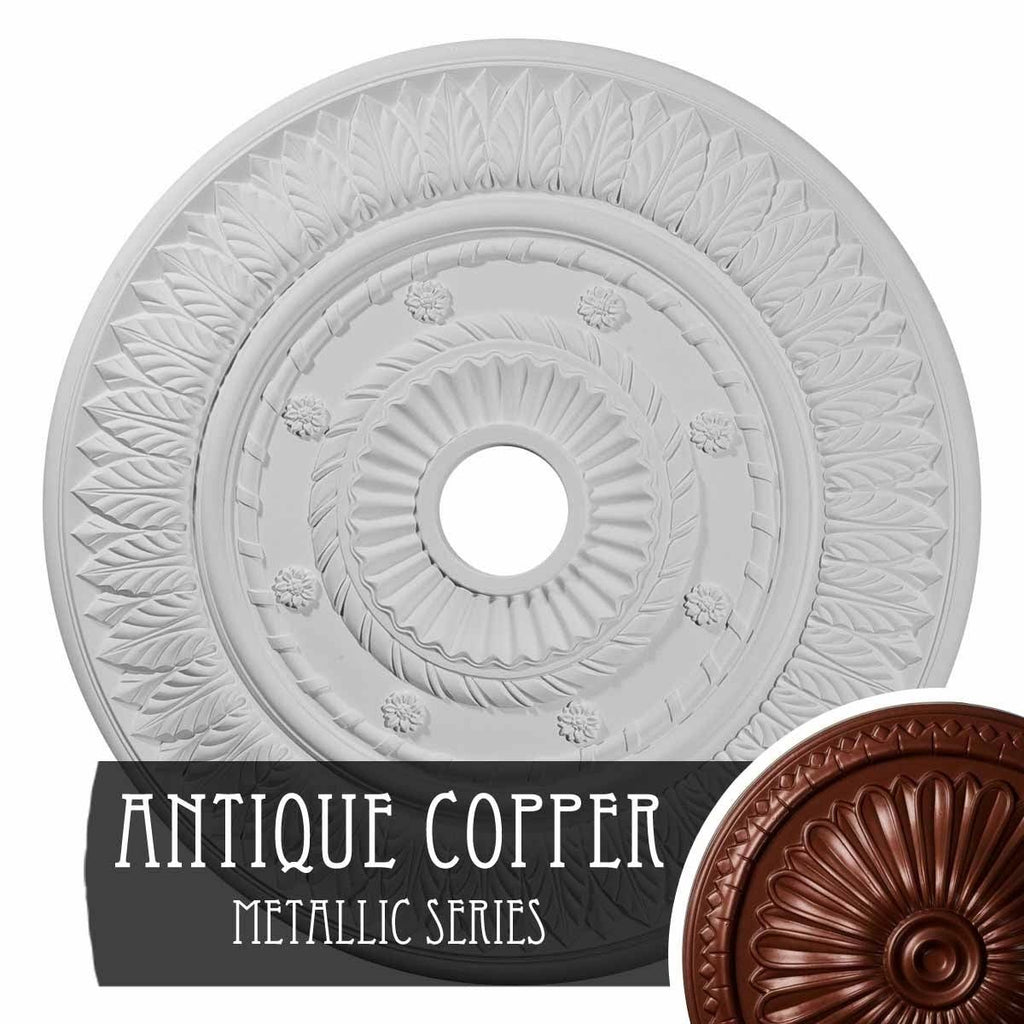 Leaf Ceiling Medallion, Hand-Painted Night Shade T30797