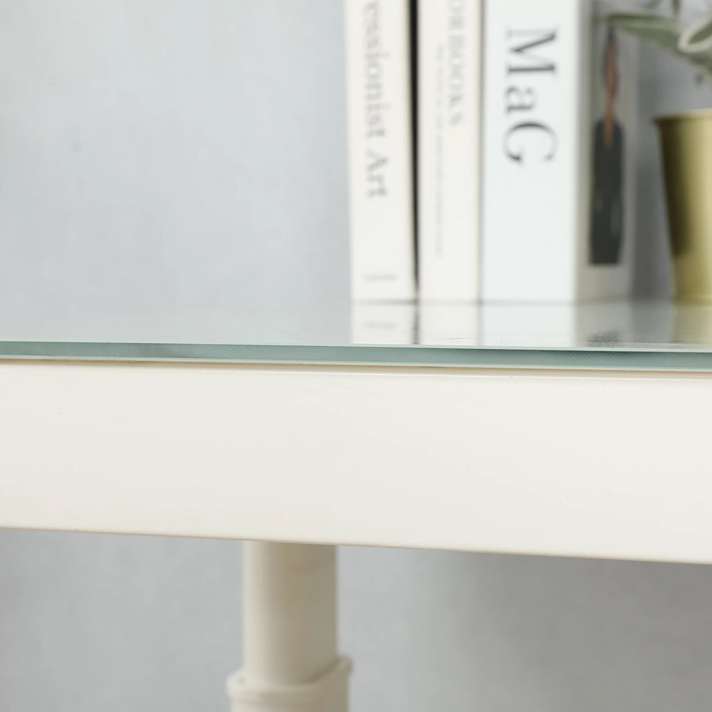Tempered Glass Adjustable Height Standing Desk with Metal Drawer D13738